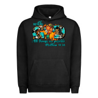 Pigment Black with god all things are possible. cross Urban Hoodie - AdoDesignShop