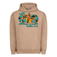 Pigment Burro with god all things are possible. cross Urban Hoodie - AdoDesignShop