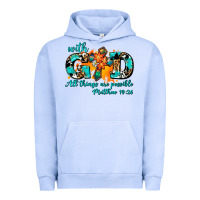 Pigment Grape Ice with god all things are possible. cross Urban Hoodie - AdoDesignShop