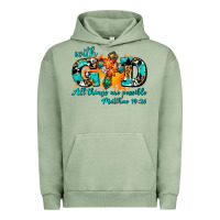 Pigment Oil Green with god all things are possible. cross Urban Hoodie - AdoDesignShop