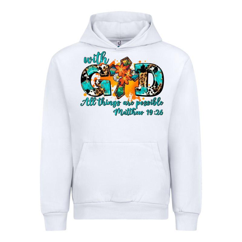 With God All Things Are Possible. Cross Urban Hoodie by AdoDesignShop | Teevron