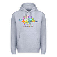 Heather Grey Titi Pretty Art Love And Accept Premium Hoodie - CowhideDigitalArt