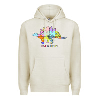 Oatmeal Heather Titi Pretty Art Love And Accept Premium Hoodie - CowhideDigitalArt