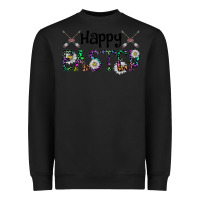 Black Happy Easter Heavyweight Sweatshirt - CowhideDigitalArt