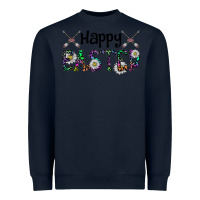 Navy Happy Easter Heavyweight Sweatshirt - CowhideDigitalArt