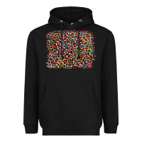 Black leopard with multiple color glitters Heavyweight Hoodie - Artiststas