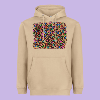 Leopard With Multiple Color Glitters Heavyweight Hoodie Designed By Artiststas