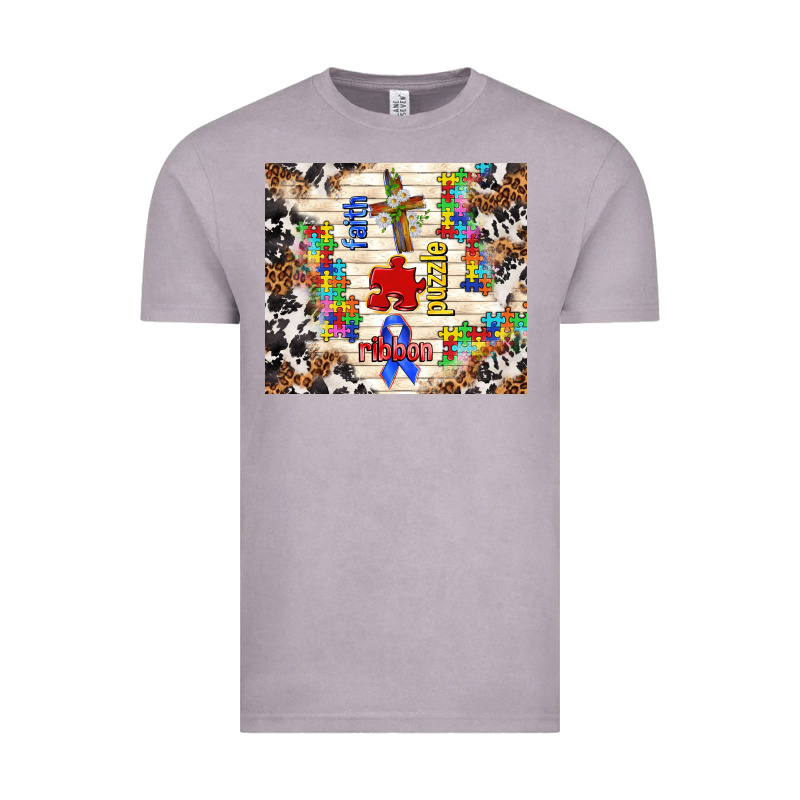 Faith Puzzle Ribbon Tumbler Vintage Tee by TumblerDesignByShophia | Teevron