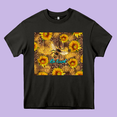 Be Kind Bee And Sunflowers Heavy Core Tee Designed By Artiststas