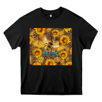 Black be kind bee and sunflowers Heavy Core Tee - Artiststas