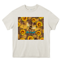 Cream be kind bee and sunflowers Heavy Core Tee - Artiststas