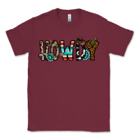 Burgundy howdy Classic Tee - CowhideDigitalArt
