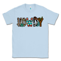 Dusty Blue howdy Classic Tee - CowhideDigitalArt