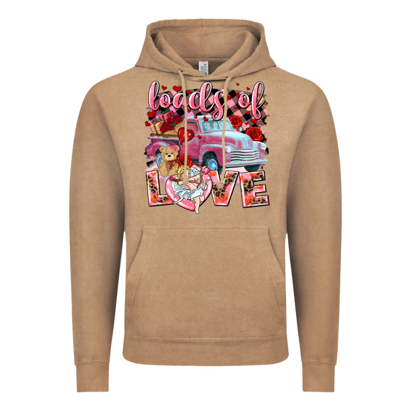 Loads Of Love Valentine's Day Truck Vintage Hoodie by HowdyJamesFarm | Teevron