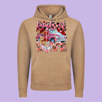 Loads Of Love Valentine's Day Truck Vintage Hoodie Designed By Howdyjamesfarm
