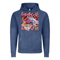 Vintage Denim Loads of love Valentine's Day truck Vintage Hoodie - HowdyJamesFarm