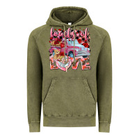 Vintage Olive Loads of love Valentine's Day truck Vintage Hoodie - HowdyJamesFarm