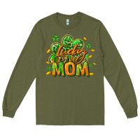 Army Green Lucky Mom  St. Patrick's Day Long Sleeve Tee - CowGirlArtShop