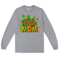 Heather Grey Lucky Mom  St. Patrick's Day Long Sleeve Tee - CowGirlArtShop