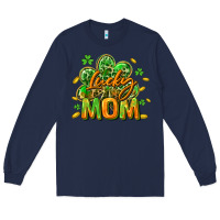 Navy Lucky Mom  St. Patrick's Day Long Sleeve Tee - CowGirlArtShop
