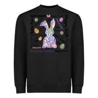 Black Happy Easter Heavyweight Sweatshirt - CowhideDigitalArt