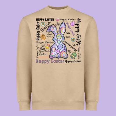 Happy Easter Heavyweight Sweatshirt Designed By Cowhidedigitalart