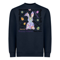 Navy Happy Easter Heavyweight Sweatshirt - CowhideDigitalArt