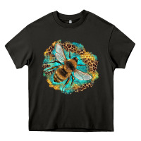 Asphalt leopard honeycomb with bee Heavy Core Tee - Artiststas