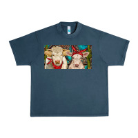Midnight Navy Charolais bull and calf Urban Heavy Tee - RanaPortraitStore