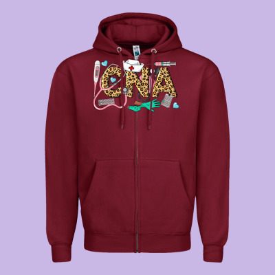 Western Certified Nursing Assistant Zipper Hoodie Designed By Lillyallendesigns