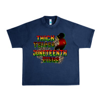 Navy thick thighs juneteenth vibes cowgirl Urban Heavy Tee - CowGirlArtShop