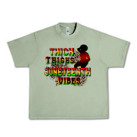 Oil Green thick thighs juneteenth vibes cowgirl Urban Heavy Tee - CowGirlArtShop