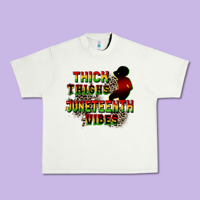 Thick Thighs Juneteenth Vibes Cowgirl Urban Heavy Tee Designed By Cowgirlartshop