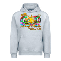 Heather Grey with god all things are possible summer Urban Hoodie - AdoDesignShop