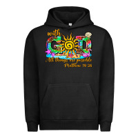Pigment Black with god all things are possible summer Urban Hoodie - AdoDesignShop