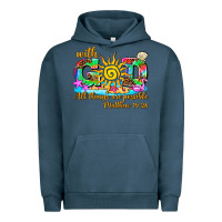 Pigment Midnight Navy with god all things are possible summer Urban Hoodie - AdoDesignShop