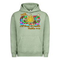 Pigment Oil Green with god all things are possible summer Urban Hoodie - AdoDesignShop