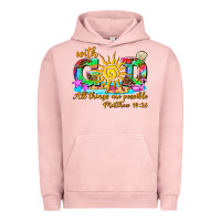 Pigment Salmon with god all things are possible summer Urban Hoodie - AdoDesignShop
