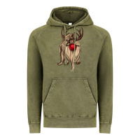 Vintage Olive deer gnome Vintage Hoodie - CowGirlArtShop