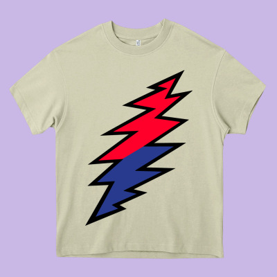 Lazy Lightning Bolt Heavy Core Tee Designed By Inspiradesign