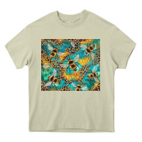 Mossy honeycomb and bees with leopard Heavy Core Tee - Artiststas