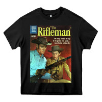 Black The Rifleman Retro Western Heavy Core Tee - ArtChic