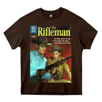 Chocolate Brown The Rifleman Retro Western Heavy Core Tee - ArtChic