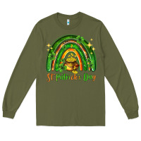 Army Green St. Patrick's Day rainbow Long Sleeve Tee - HowdyJamesFarm