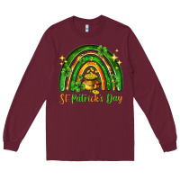 Burgundy St. Patrick's Day rainbow Long Sleeve Tee - HowdyJamesFarm