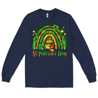 Navy St. Patrick's Day rainbow Long Sleeve Tee - HowdyJamesFarm