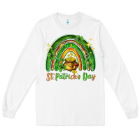 White St. Patrick's Day rainbow Long Sleeve Tee - HowdyJamesFarm