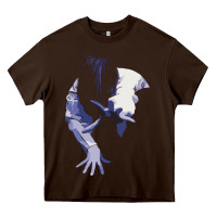 Chocolate Brown sadako 1 Heavy Core Tee - ArtChic