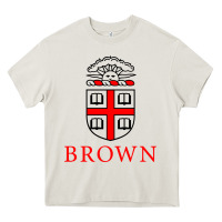 Cream brown university Heavy Core Tee - ArtChic