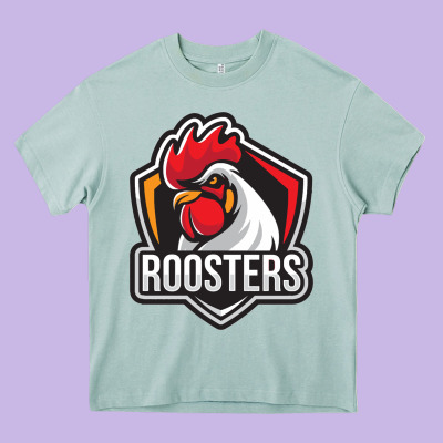 Rooster Art Heavy Core Tee Designed By Artchic